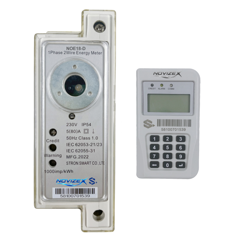 NOE18-D Prepaid Split Keypad Din-Rail Single Phase Electricity Meter With CIU